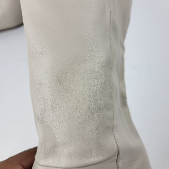 Steve Madden Lizah Boot Off White Faux Leather Knee High Block 10M - Picture 6 of 16